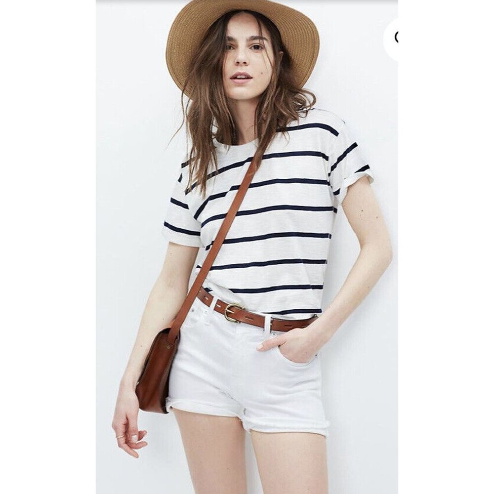 NWOT Madewell High-Rise Denim Shorts in Pure White  E8927 - Size‎ 28 OLDSTOCK
